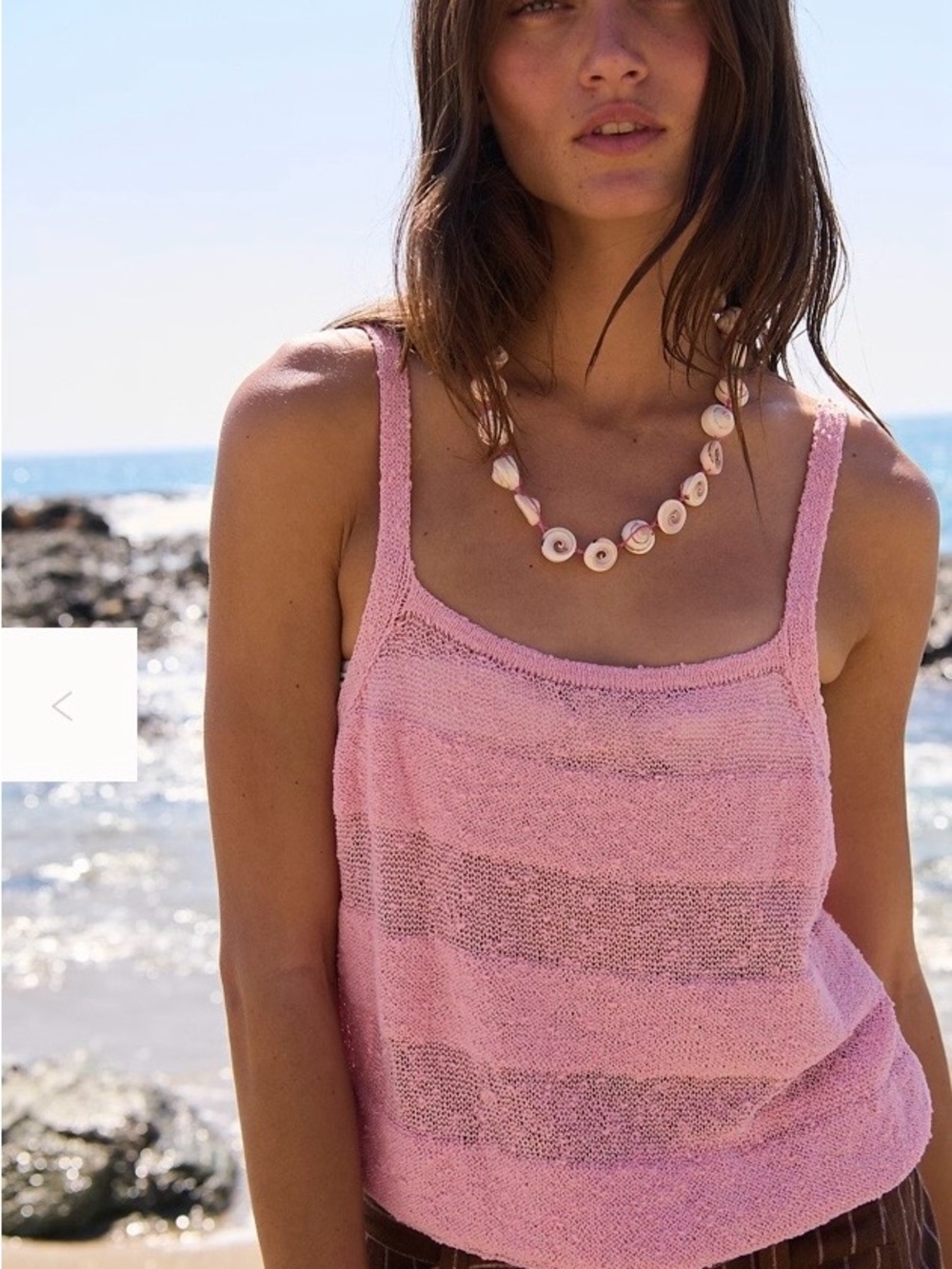 Free People by the beach sweater tank Pink